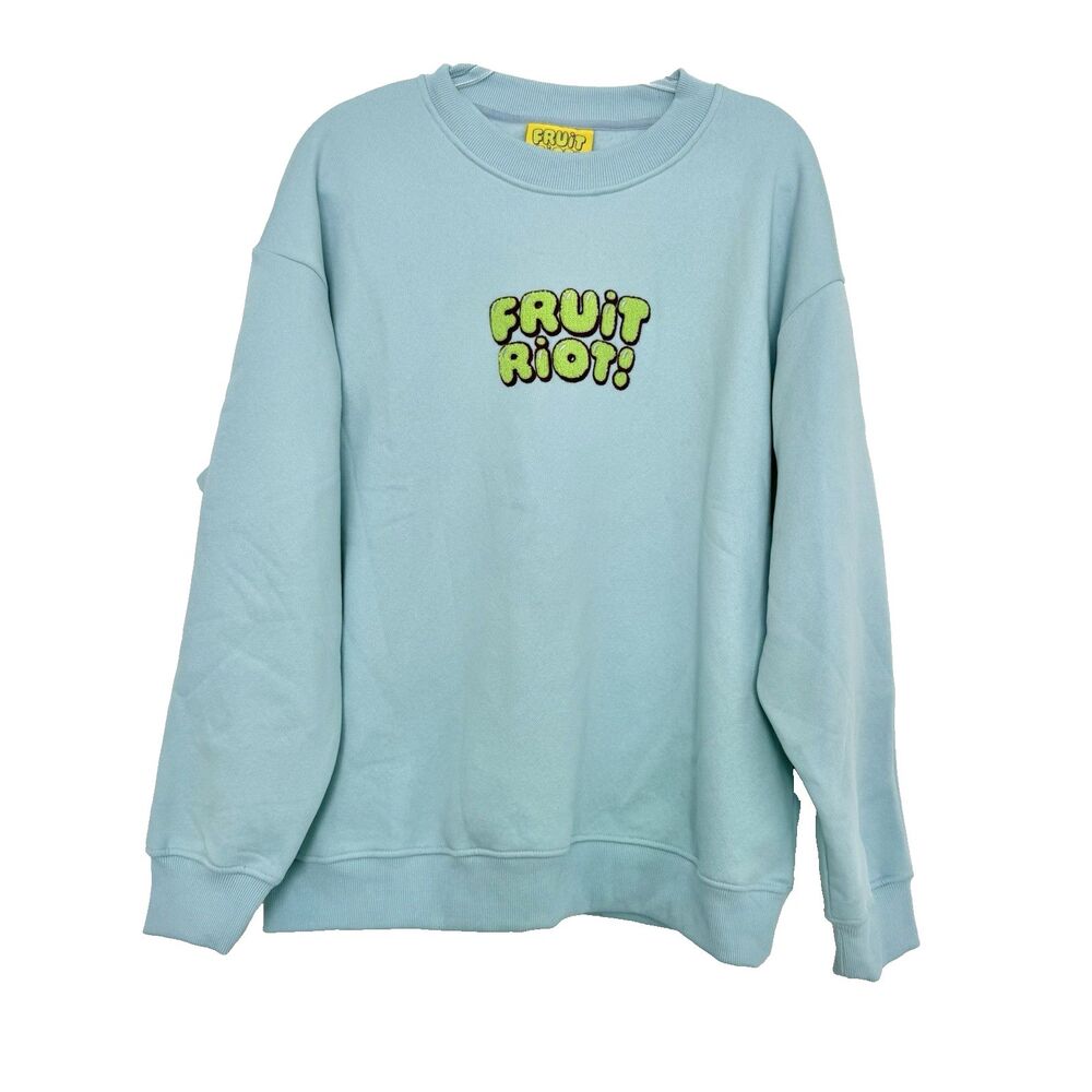 Fruit Riot Blue Crewneck Sweatshirt What The Fruit Graphic Size M/L